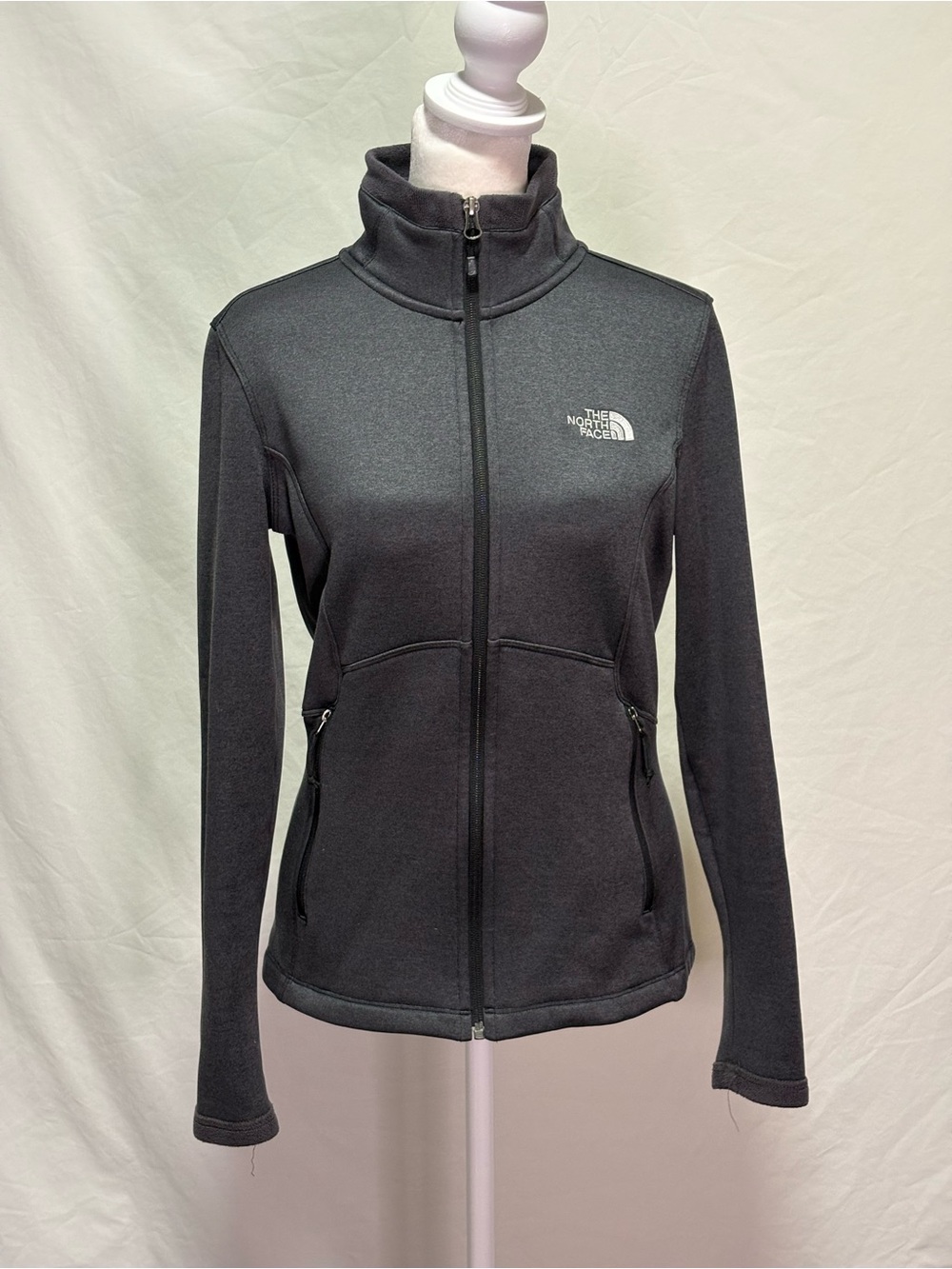 The North Face Agave Full Zip Fleece Softshell Jacket Gray Women’s Small